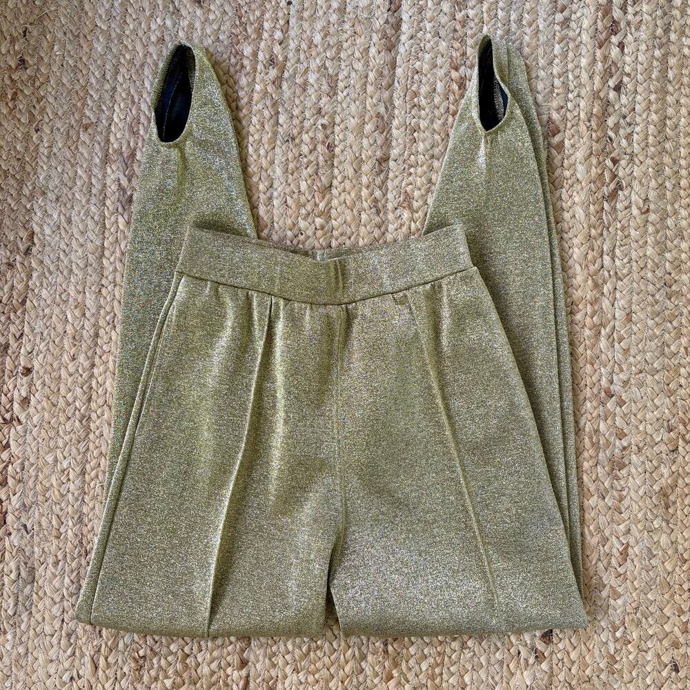 Vintage 80s Gantos metallic gold stirrup pants